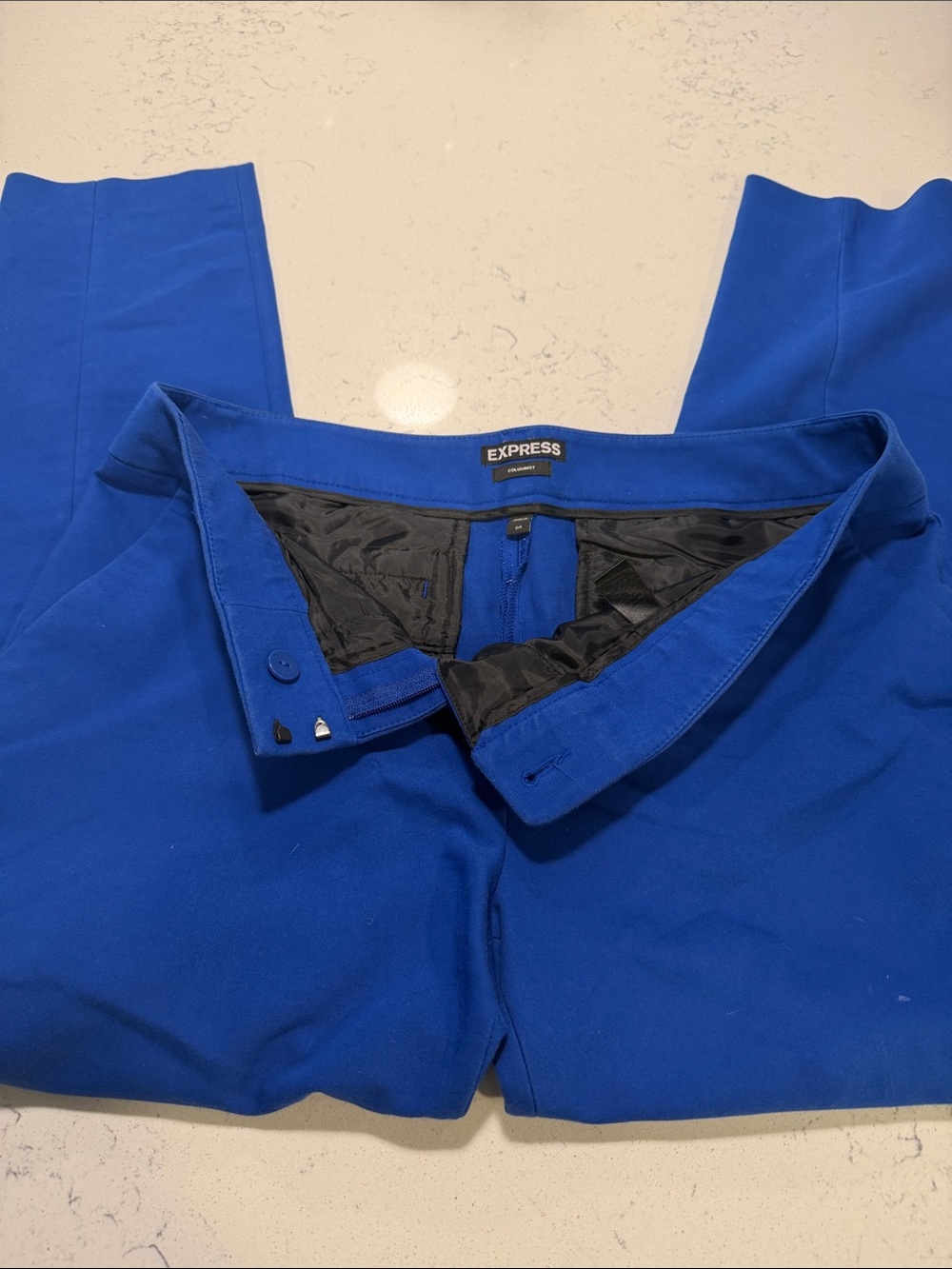 Express Women's Royal Blue Cropped Dress Pants